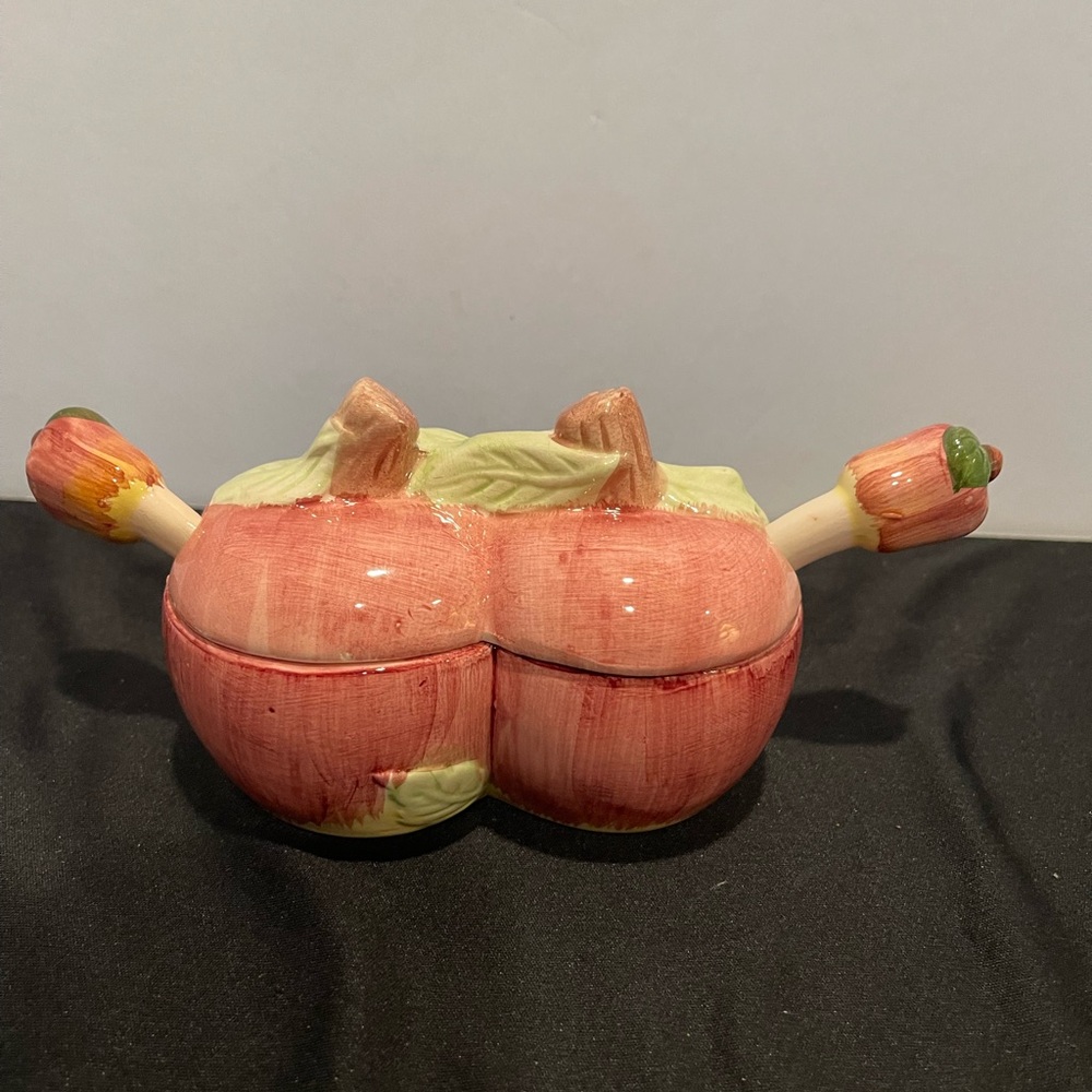 Vintage Apple Double Jam/Condiment Jar